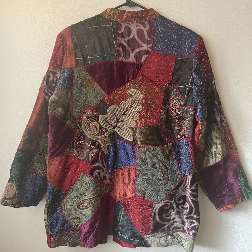 Velvet Embroidered Patchwork Jacket - image 6